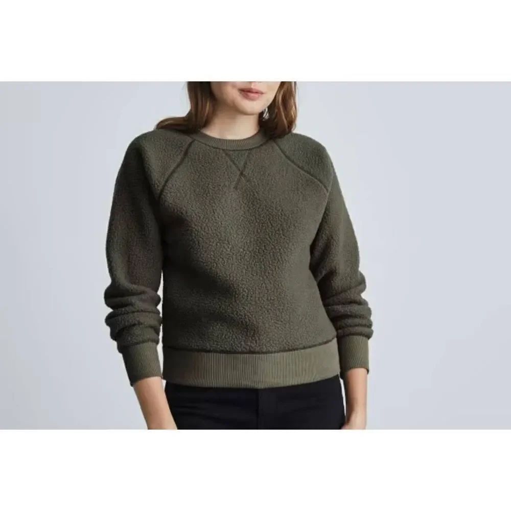 Everlane The ReNew Fleece kalamata Raglan Sweatshirt sz XS